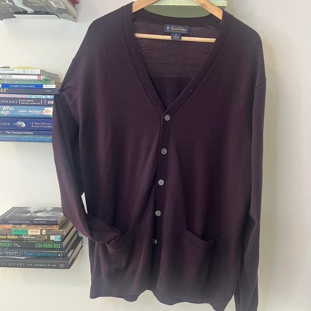 Men’s Brooks Brother’s Italian Merino Wool Cardigan Size XL